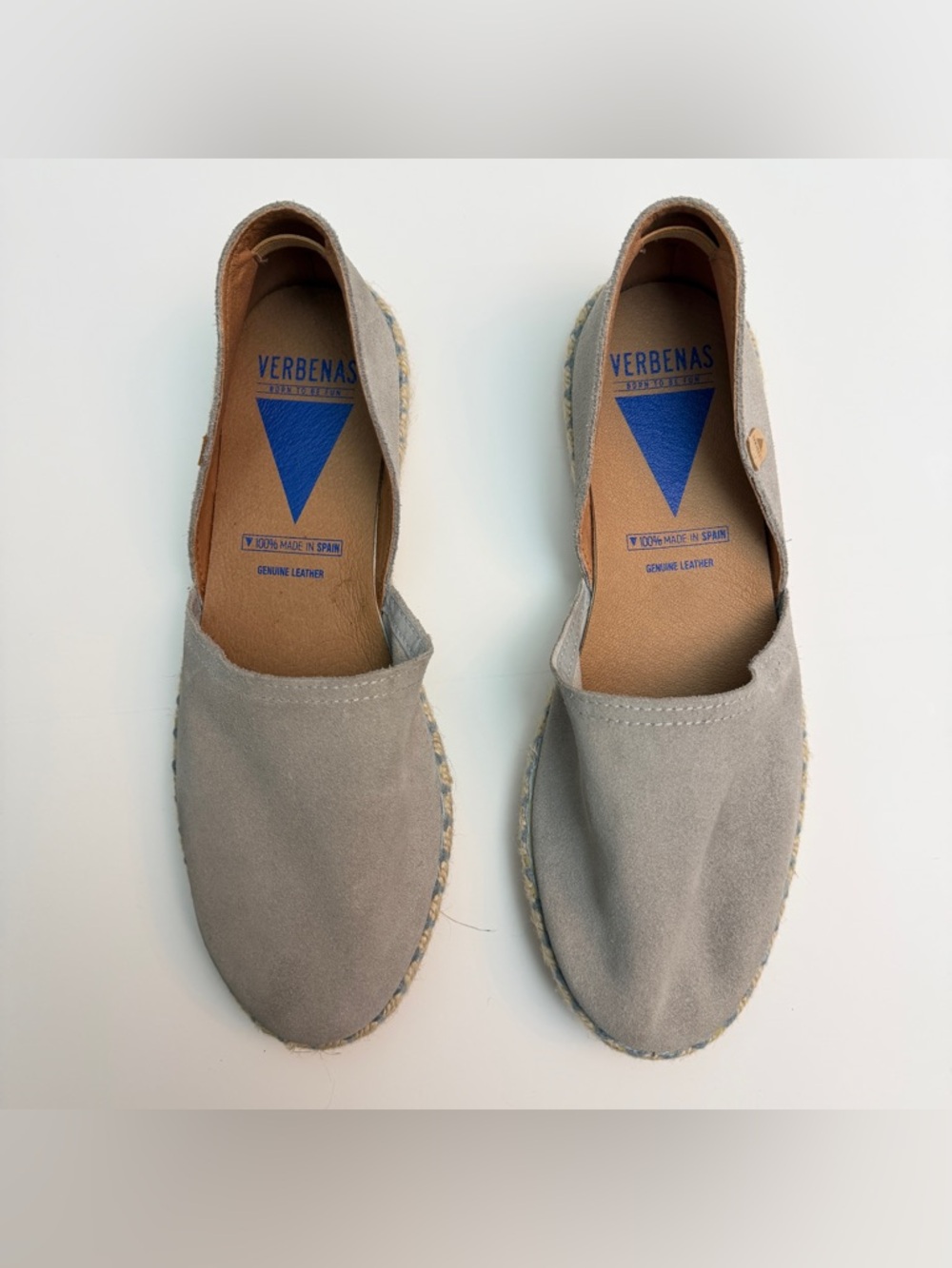 Verbenas Carmen Serraje Suede Espadrille Flat Shoes Made In Spain, Size 40=8.5